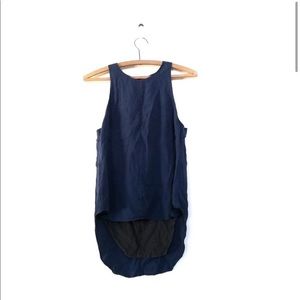 RAG & BONE Silk Clémence Zip Back Tank Navy